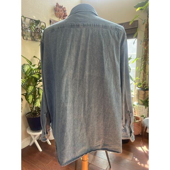LEVIS Two Horse Brand Denim Jean Long Sleeve Button Up Mens XXXL 100% Cotton - Picture 9 of 9